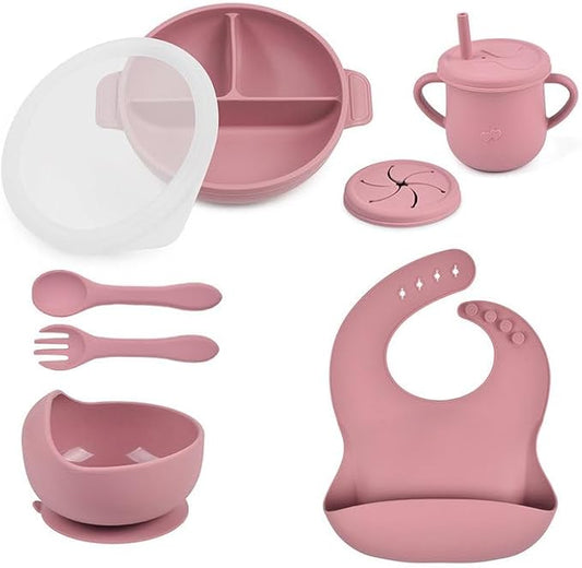 Silicone Baby Feeding Set | 9PCS Baby Led Weaning Supplies Self Feeding Utensils