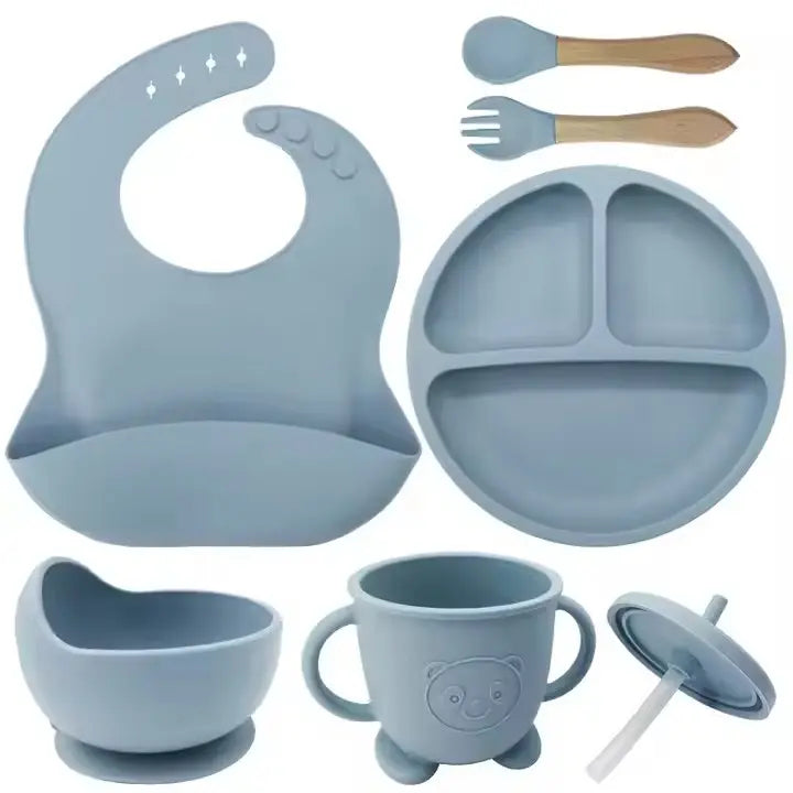 Silicone Baby Feeding Set | 9PCS Baby Led Weaning Supplies Self Feeding Utensils