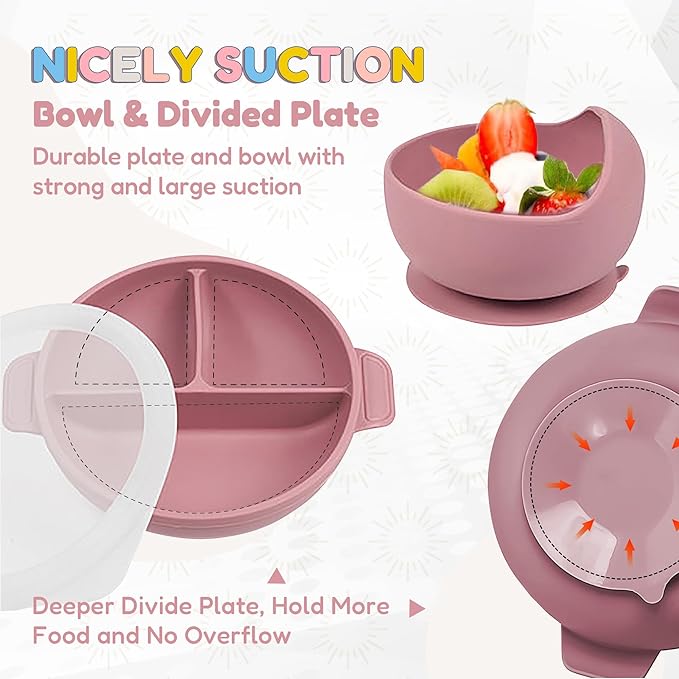 Silicone Baby Feeding Set | 9PCS Baby Led Weaning Supplies Self Feeding Utensils