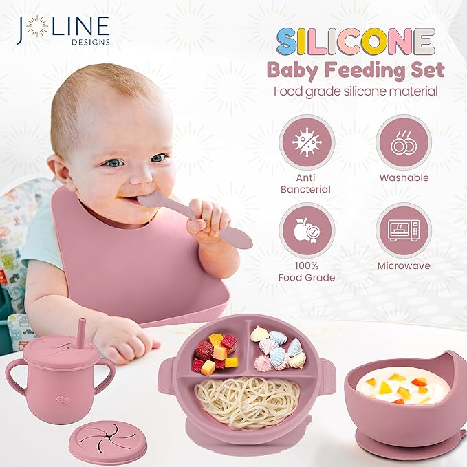 Silicone Baby Feeding Set | 9PCS Baby Led Weaning Supplies Self Feeding Utensils